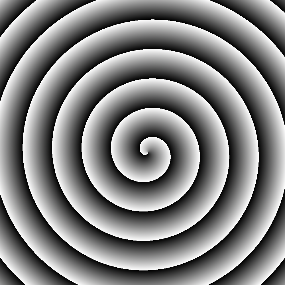 A black and white hypnotic spiral
